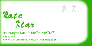 mate klar business card